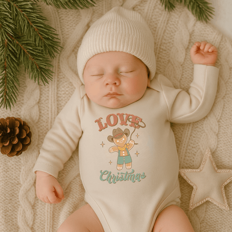 long sleeve graphic bodysuit | christmas lasso - HoneyBug 