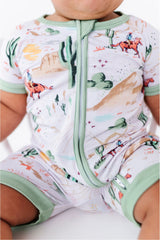 Bamboo Shortie Zip Romper - Billy Western - HoneyBug 