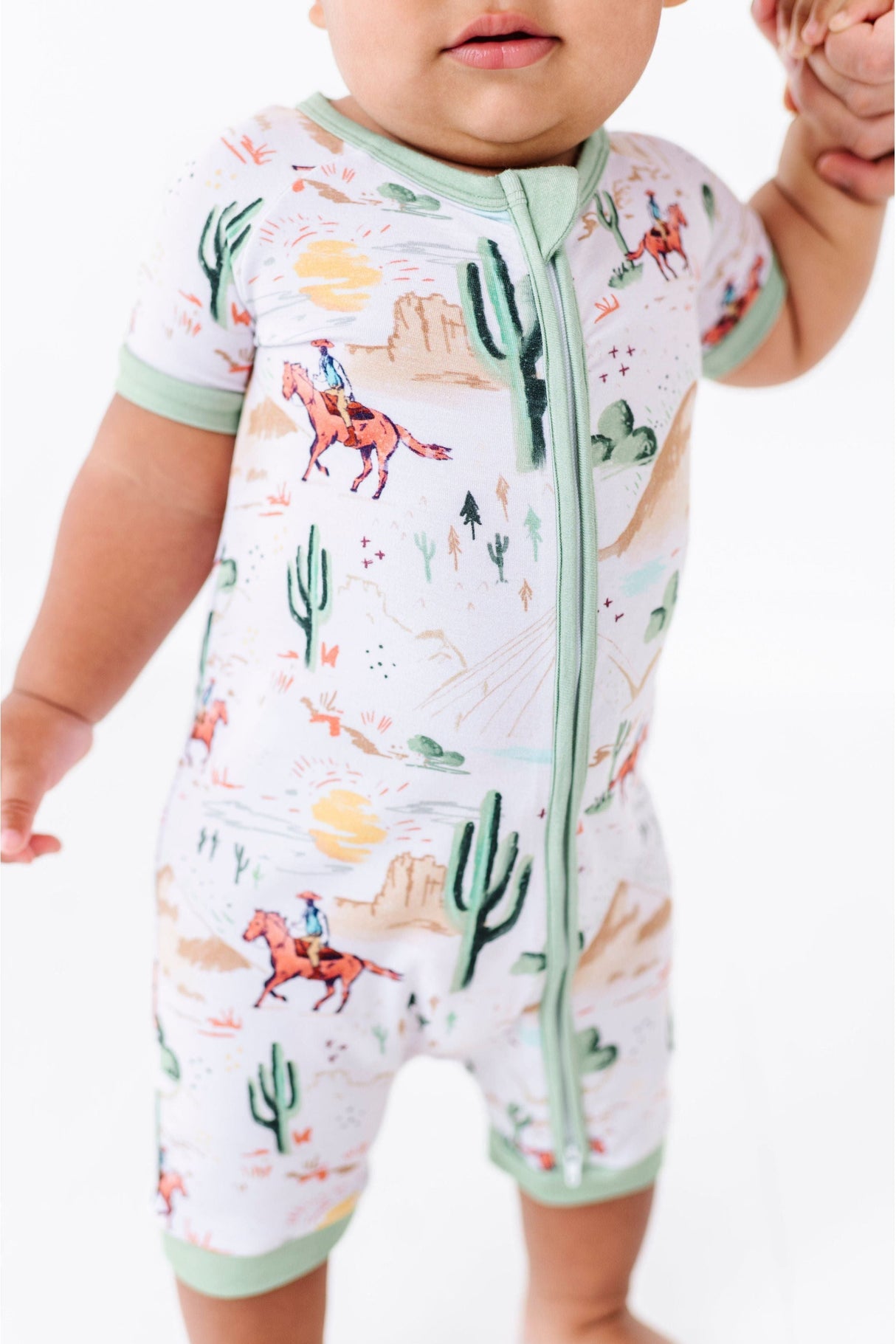Bamboo Shortie Zip Romper - Billy Western - HoneyBug 