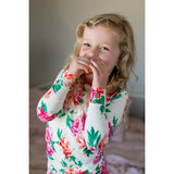 Cloud Peonies Long Sleeve Pajama Set (2T-10Y) - HoneyBug 