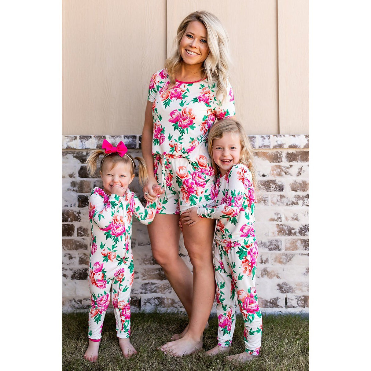 Cloud Peonies Long Sleeve Pajama Set (2T-10Y) - HoneyBug 