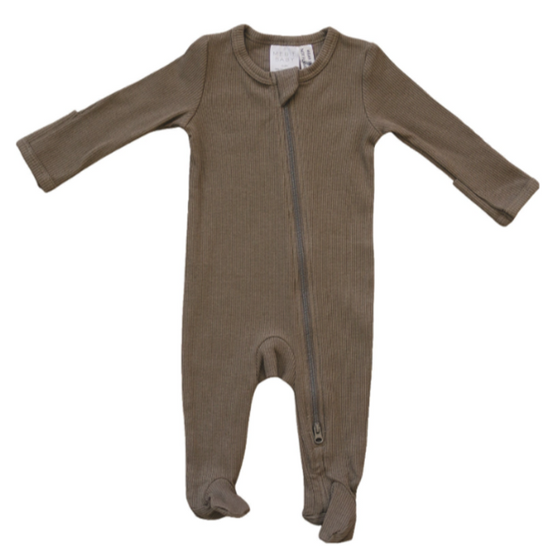 Cocoa Organic Cotton Ribbed Zipper - HoneyBug 