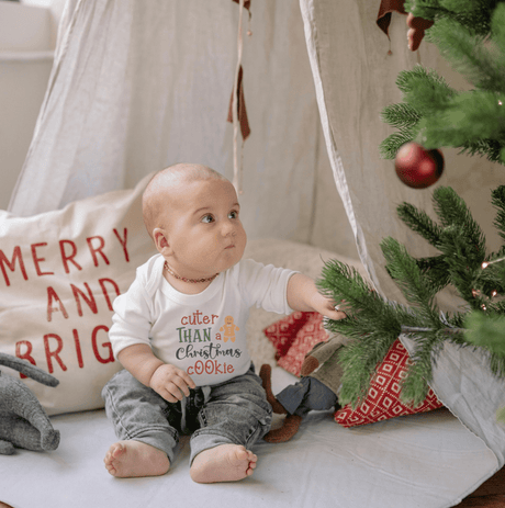long sleeve graphic bodysuit | christmas cookie - HoneyBug 