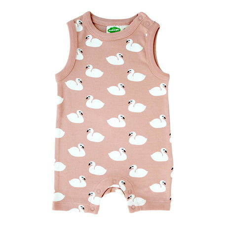 Tank Romper - Swans - HoneyBug 