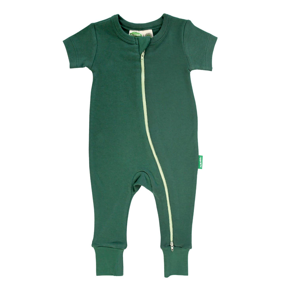 Essential Basics '2-Way' Zip Romper - Emerald Green - HoneyBug 