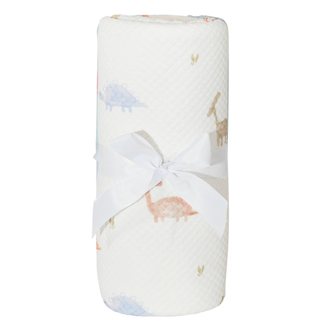 Dinosaur Pattern Printed Knit Blanket - HoneyBug 