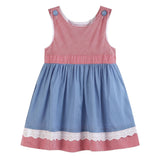 Denim Look and Red Gingham A-Line Dress