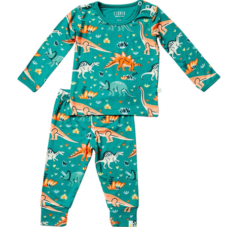 Long Sleeve Pajama Set - Dinosaur Jungle - HoneyBug 