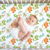 Fitted Crib Sheet - Dinosaurs - HoneyBug 