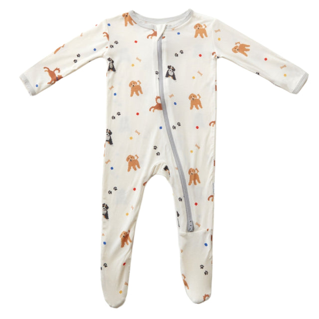Dogs Zippered Footie - HoneyBug 