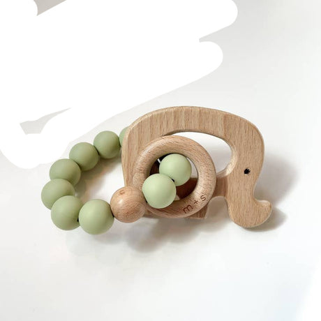 Elephant Teether - Sage - HoneyBug 