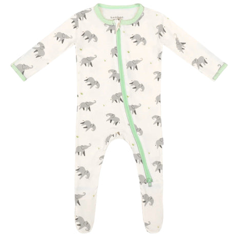 Elephant Zippered Footie - HoneyBug 