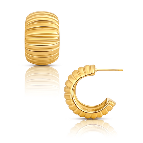 Peyton Chunky Hoop Earring - HoneyBug 