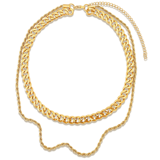 Reece Double Chain Necklace - HoneyBug 