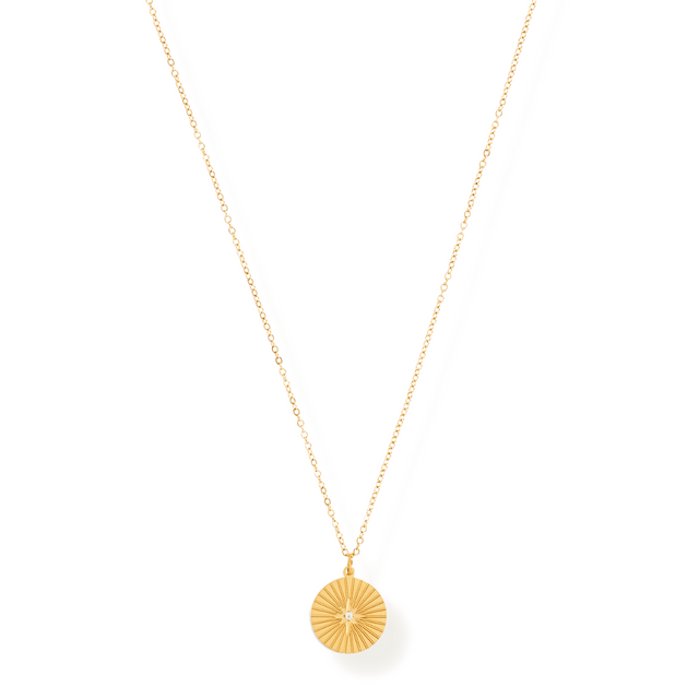 Rue Sunburst Disc Necklace - HoneyBug 