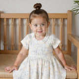 short sleeve twirl dress | bunnies - HoneyBug 