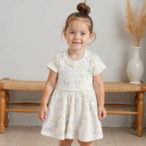 short sleeve twirl dress | bunnies - HoneyBug 