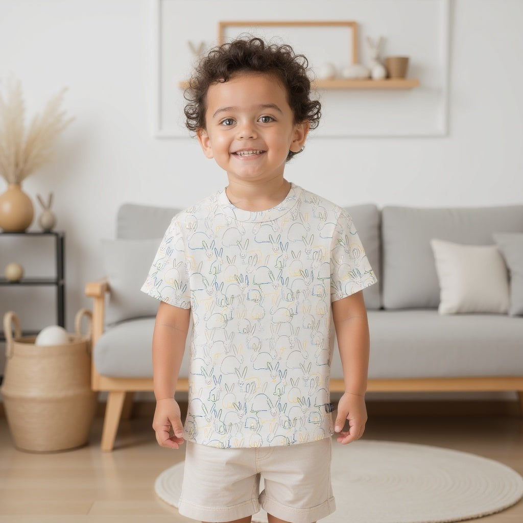 Boxy Toddler Tee | bunnies - HoneyBug 