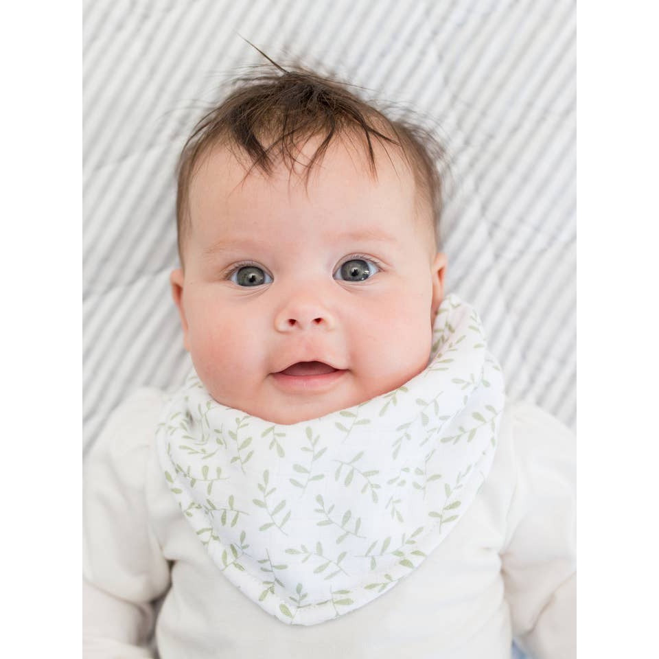 Bandana Bibs 2-pack  - Daisy / Greenery - HoneyBug 