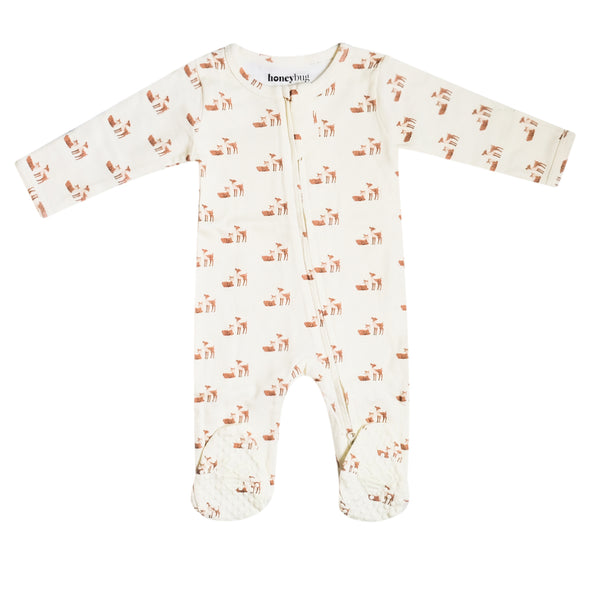 Organic Cotton Footie - Fawn - HoneyBug 