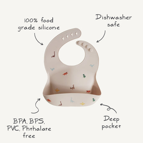 Silicone Baby Bib - Dusty Rose - HoneyBug 