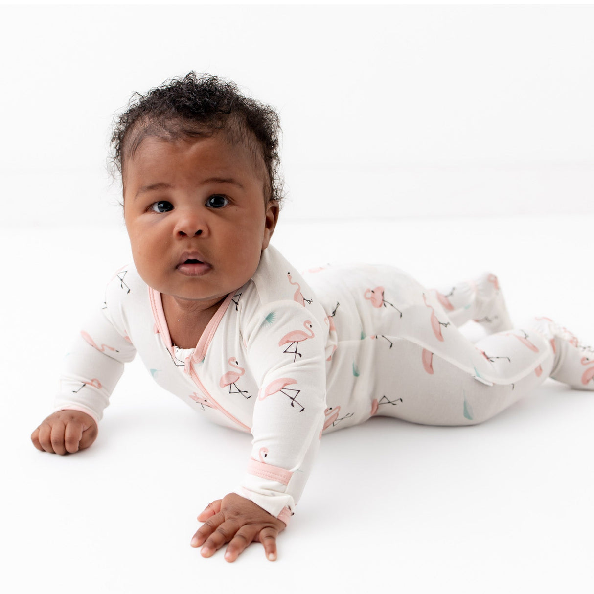 Flamingo Zippered Footie - HoneyBug 