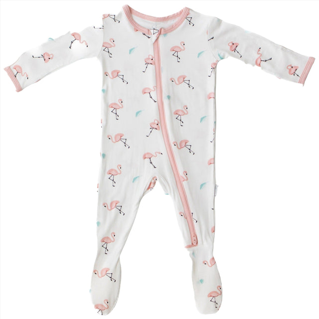 Flamingo Zippered Footie - HoneyBug 
