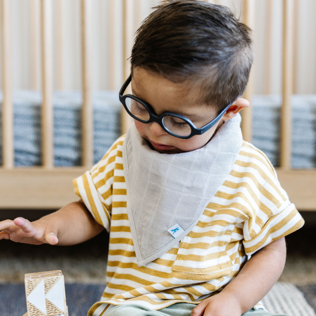 Cotton Muslin + Fleece Bandana Bib 4 Pack - Wallflower - HoneyBug 