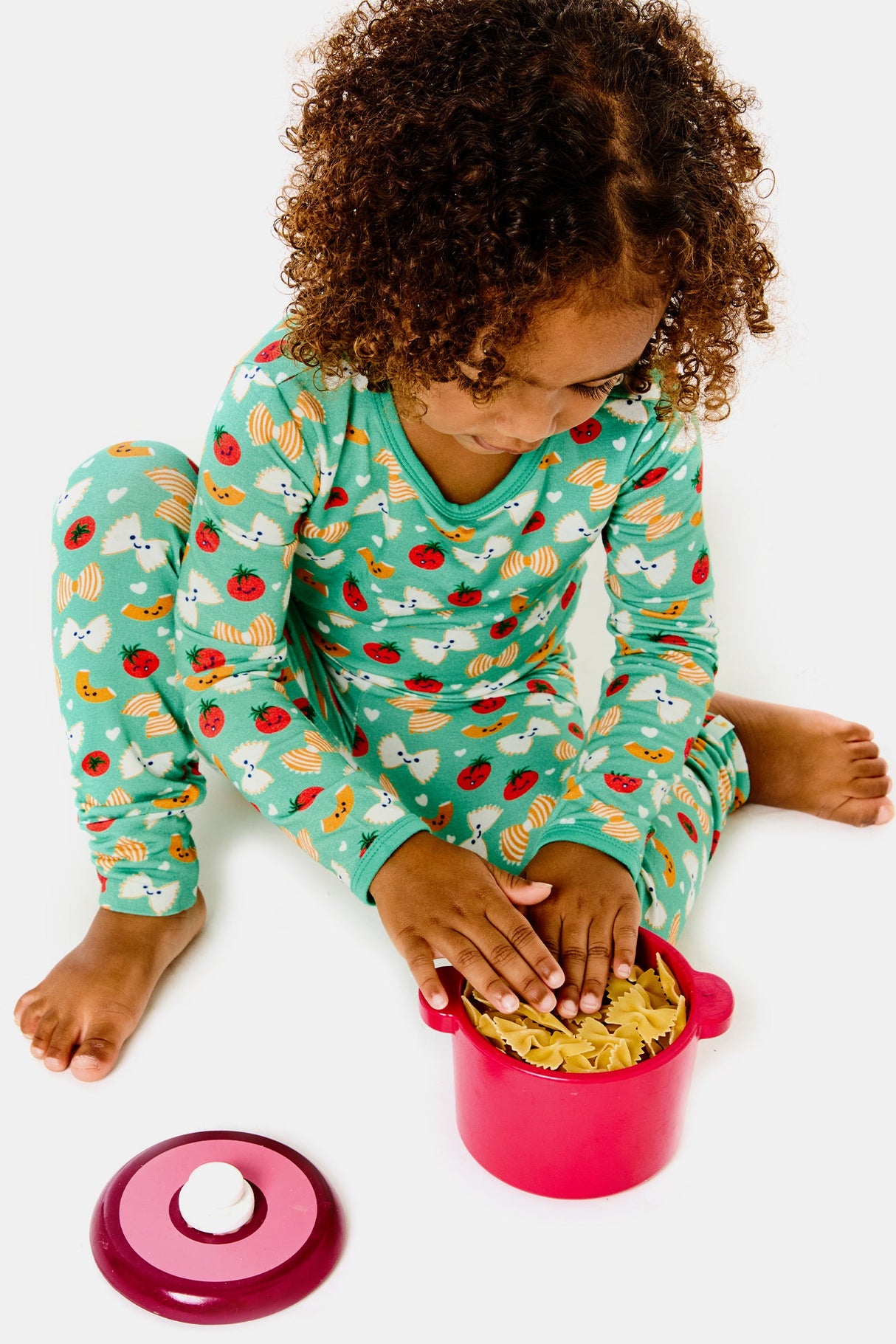 Long Sleeve Pajama Set - Pasta Night - HoneyBug 