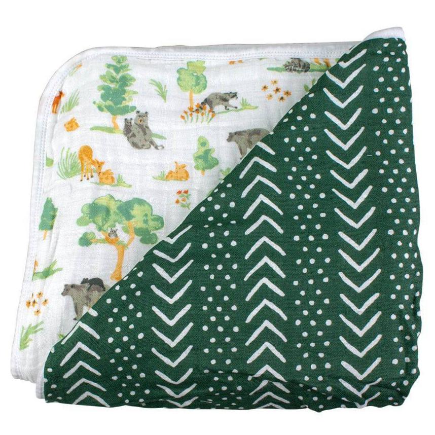 Forest Friends + Mudcloth Premium Cotton Snuggle Blanket - HoneyBug 