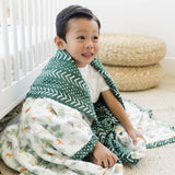 Forest Friends + Mudcloth Classic Muslin Super Snuggle Blanket - HoneyBug 