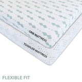 Crib Sheet Set - Sage Diamond