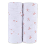 Changing Pad Cover | Cradle Sheet Set - Mauve Pink Stars