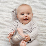 Waterproof Changing Pad Cover | Cradle Sheet Set - Taupe Stripes & Splash - HoneyBug 