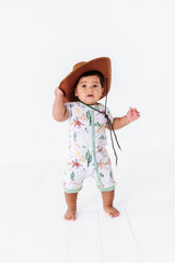 Bamboo Shortie Zip Romper - Billy Western - HoneyBug 