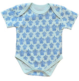 Blue Sea Turtle Short Sleeve Onesie - HoneyBug 
