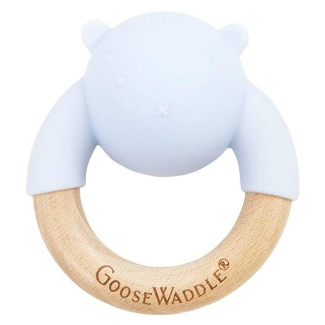 Rattle Teether Wooden + Silicone (4 Colors) - HoneyBug 