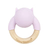 Rattle Teether Wooden + Silicone (4 Colors) - HoneyBug 