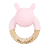 Rattle Teether Wooden + Silicone (4 Colors) - HoneyBug 
