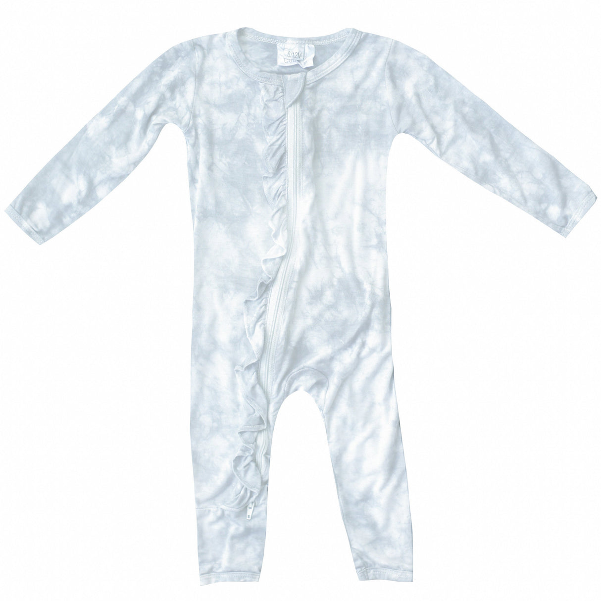 Ruffle 2 Way Zip Romper - Gray Marble