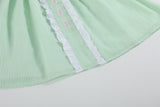 Green Seersucker Easter Bunny Ruffle Dress