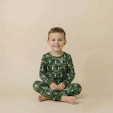 Bamboo Two Piece Set | Green Camo Bolts