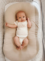 Happy Camper Clay Organic Cotton Baby Bodysuit Short Sleeve - HoneyBug 