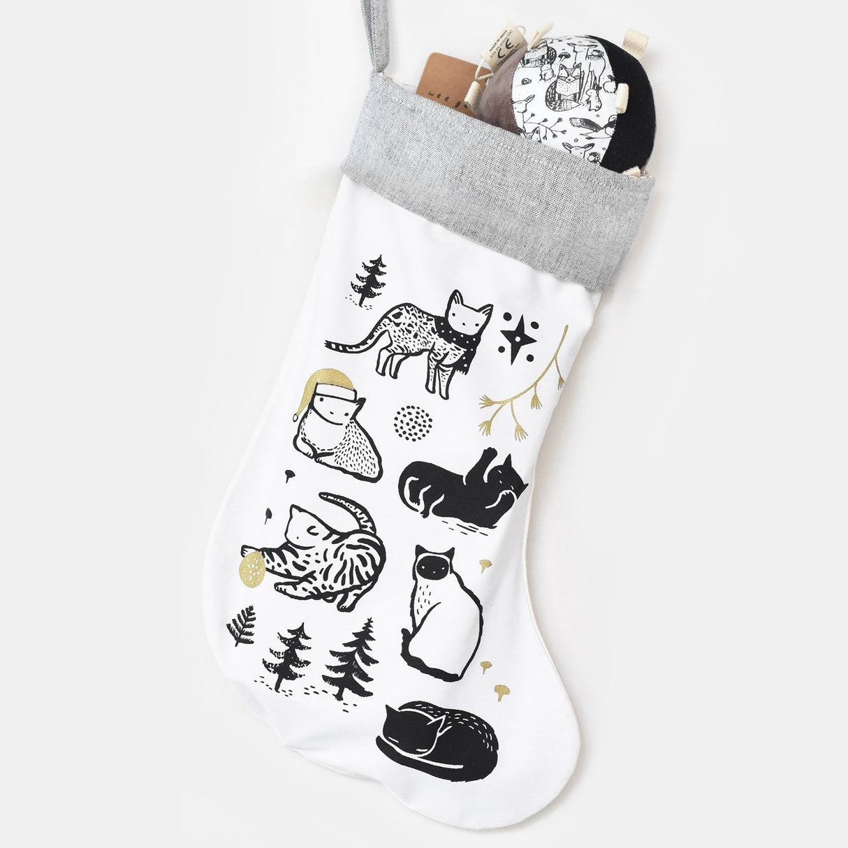 Festive Cats Stocking - HoneyBug 