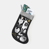 Winter Animals Stocking - White on Black - HoneyBug 