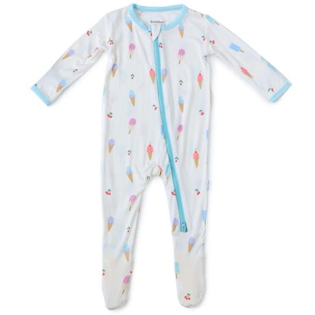 Ice Cream Zippered Footie - HoneyBug 