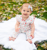 Madison Poppy Floral Romper - HoneyBug 