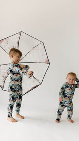 Bamboo Zip Pajamas | Charli Print - HoneyBug 