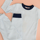 Blue Gingham Pajama Set - HoneyBug 