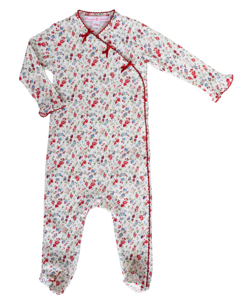 Madison Poppy Floral Footie - HoneyBug 